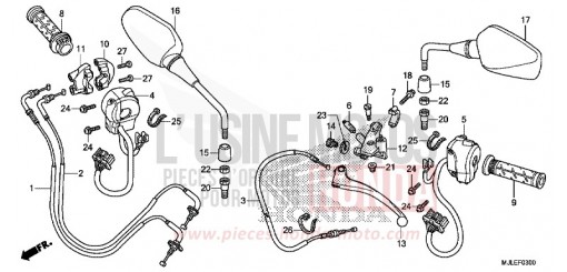 LEVIER DE GUIDON/COMMUTATEUR/CABLE (NC750S/SA) NC750SAE de 2014